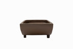 Medium Rectangular Unglazed Vintage Japanese Bonsai Pot – Gyouzan Kiln Nail Signature, 13x8.5x4.5, Unconventional Shape