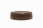 Large Round Unglazed Japanese Bonsai Pot – Bigei Kiln Nail Signature, Hand Carved Shiny Finish