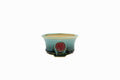 Small Round White Glazed Japanese Bonsai Pot – Biko Kiln Medallion Heavy Drip Chop