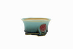 Small Round White Glazed Japanese Bonsai Pot – Biko Kiln Medallion Heavy Drip Chop