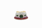 Small Round Biko Kiln Japanese Bonsai Pot – Two-Tone White Glaze with Crane Medallion, Chop and Nail Signed