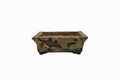 Small Rectangular Rustic Multi-Colored Glazed Japanese Bonsai Pot #705– Bushuan Kiln, Bold Feet, Hand Formed, Glazed Bottom, Chop Mark