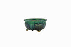 Small Round Glaze Japanese Bonsai Pot #747– Hand Formed Bushuan Kiln Chop