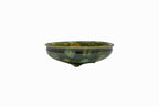 Small Round Rustic Glazed Japanese Bonsai Pot #986 – Bushuan Kiln, Hand Formed, Vintage Deep Glaze Chop