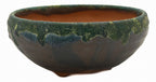 Fukushige Bushuan Vintage Round Green Drip Glaze Bonsai Pot
