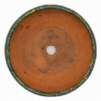 Fukushige Bushuan Vintage Round Green Drip Glaze Bonsai Pot