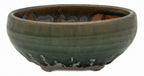 Bushuan Fukushige Vintage Round Green Bonsai Pot – Pronged Feet