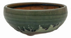 Bushuan Fukushige Vintage Round Green Bonsai Pot – Pronged Feet