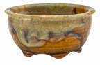 Fukushige Bushuan Green Carved Round Bonsai Pot – Signed
