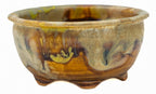 Fukushige Bushuan Green Carved Round Bonsai Pot – Signed