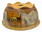 Fukushige Bushuan Green Carved Round Bonsai Pot – Signed