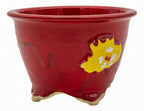 Bushuan Fukushige Vintage Round Bonsai Pot | Oxblood Drip Glaze