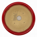 Bushuan Fukushige Vintage Round Bonsai Pot | Oxblood Drip Glaze