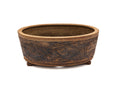 Large Oval Unglazed Sara Rayner Bonsai Pot – Nail Signature, Knob Feet, Crisp Lines, USA