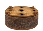 Large Oval Unglazed Sara Rayner Bonsai Pot – Nail Signature, Knob Feet, Crisp Lines, USA