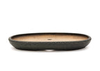 Medium Oval Grey Glazed Sara Rayner Bonsai Pot – Vintage Nail Head Signature USA
