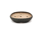 Medium Oval Grey Glazed Sara Rayner Bonsai Pot – Vintage Nail Head Signature USA