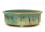 Large Oval Glazed Sara Rayner Bonsai Pot with Extended Flat Rim and Etched Feet – USA Nail Signature