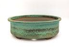 Large Oval Glazed Sara Rayner Bonsai Pot with Extended Flat Rim and Etched Feet – USA Nail Signature