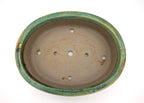 Large Oval Glazed Sara Rayner Bonsai Pot with Extended Flat Rim and Etched Feet – USA Nail Signature