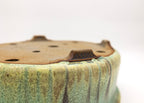 Large Oval Glazed Sara Rayner Bonsai Pot with Extended Flat Rim and Etched Feet – USA Nail Signature