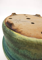 Large Oval Glazed Sara Rayner Bonsai Pot with Extended Flat Rim and Etched Feet – USA Nail Signature