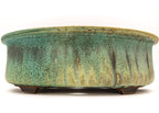 Large Oval Glazed Sara Rayner Bonsai Pot with Extended Flat Rim and Etched Feet – USA Nail Signature