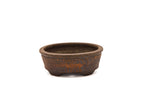 Small Oval Unglazed Sara Rayner Bonsai Pot – Rustic Flat Rim Vintage USA Nail Signed