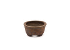 Small Oval Unglazed Sara Rayner Bonsai Pot – Rustic Flat Rim Vintage USA Nail Signed