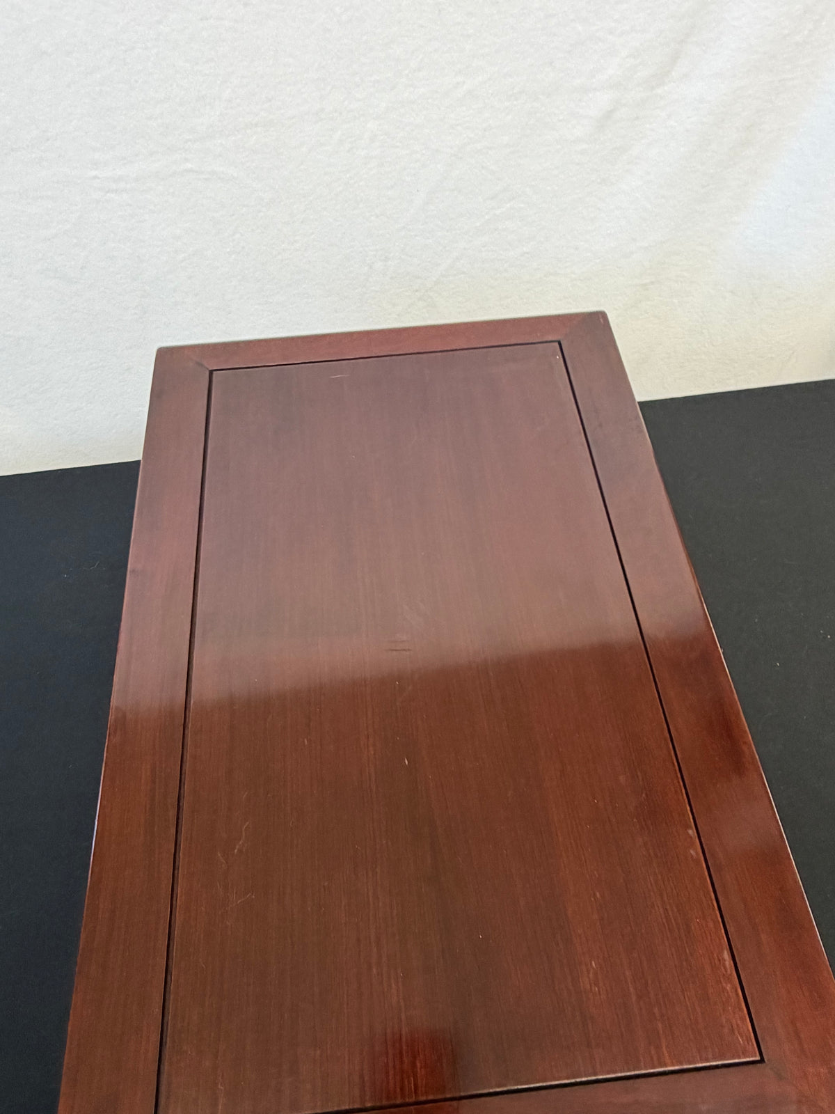 Japanese Rosewood Waterfall Display Table, 27.5" x 19", Cloud-Cut Panel Ends