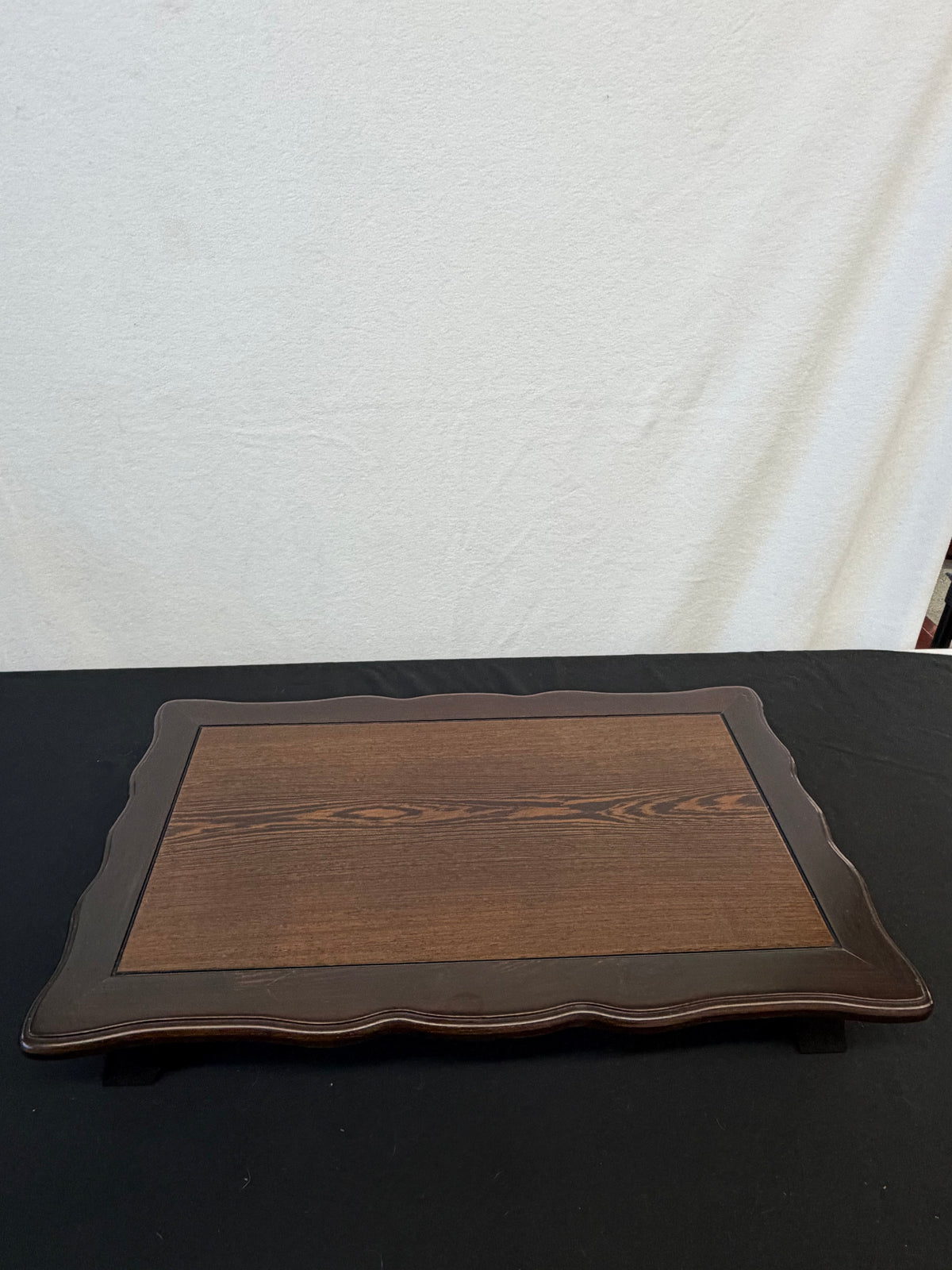 Low Japanese Display Table, 25" x 15", Wavy Edge, Figured Panel (21B)
