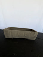 15x10.5x4 Inch Yamaaki Rectangle Bonsai Pot – Unglazed, Nail Signed