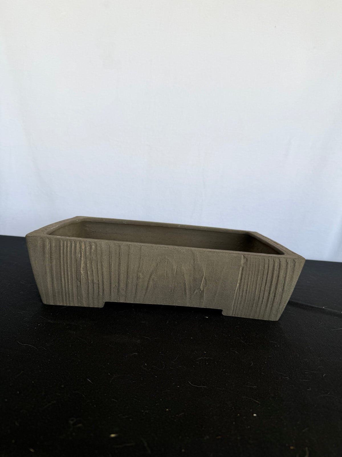 15x10.5x4 Inch Yamaaki Rectangle Bonsai Pot – Unglazed, Nail Signed