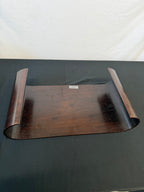 Japanese Scroll-Form Display Stand, Bent Hardwood, Seal Marked