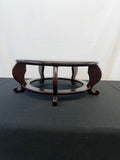 Round Japanese Rosewood Display Stand, 17.75", Scroll Feet