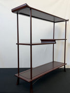 Japanese Rosewood Display Shelf (Kazaridana), Scroll-Linked Shelves, Signed