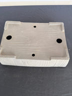 15x10.5x4 Inch Yamaaki Rectangle Bonsai Pot – Unglazed, Nail Signed