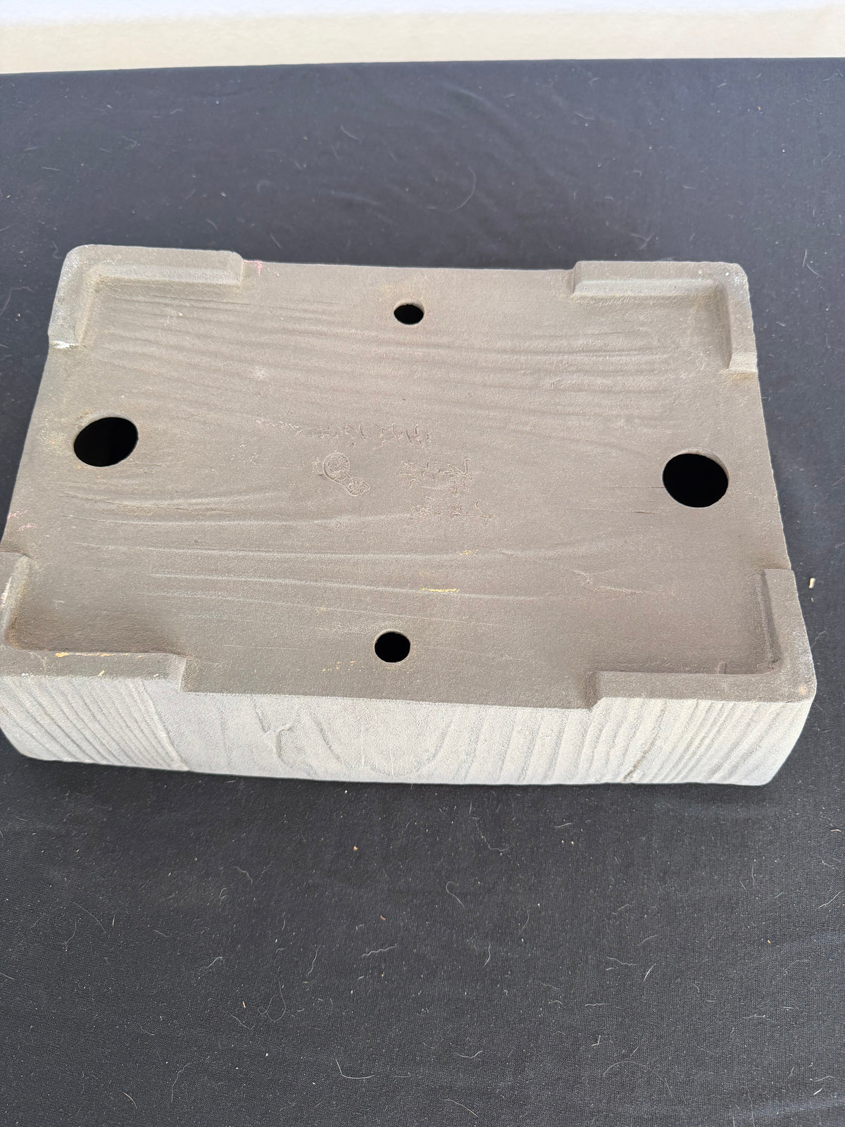 15x10.5x4 Inch Yamaaki Rectangle Bonsai Pot – Unglazed, Nail Signed