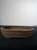 10x7x2 Inch Reiho Oval Bonsai Pot – Unglazed, Rolled Rim, Bracket Feet