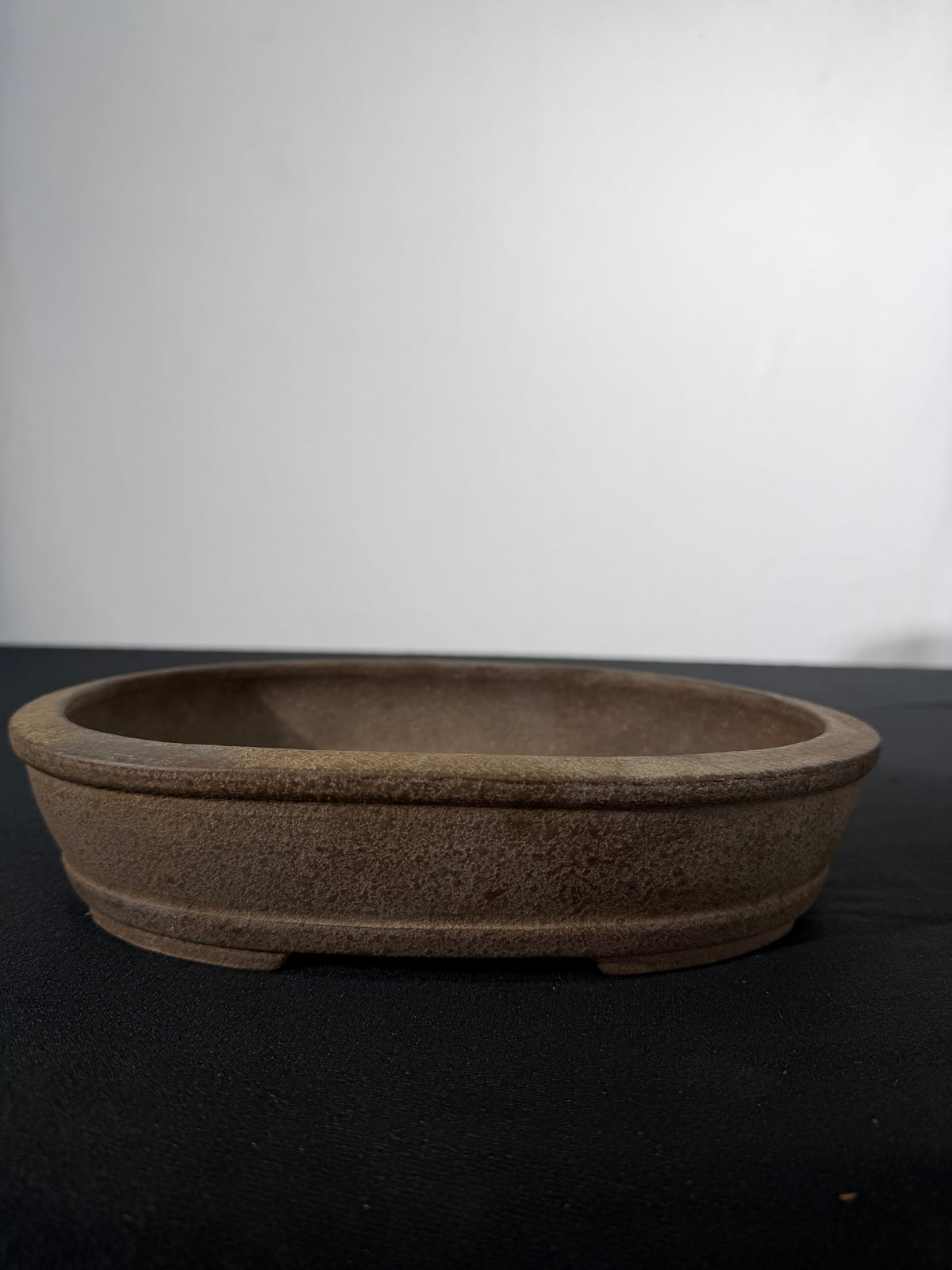 10x7x2 Inch Reiho Oval Bonsai Pot – Unglazed, Rolled Rim, Bracket Feet