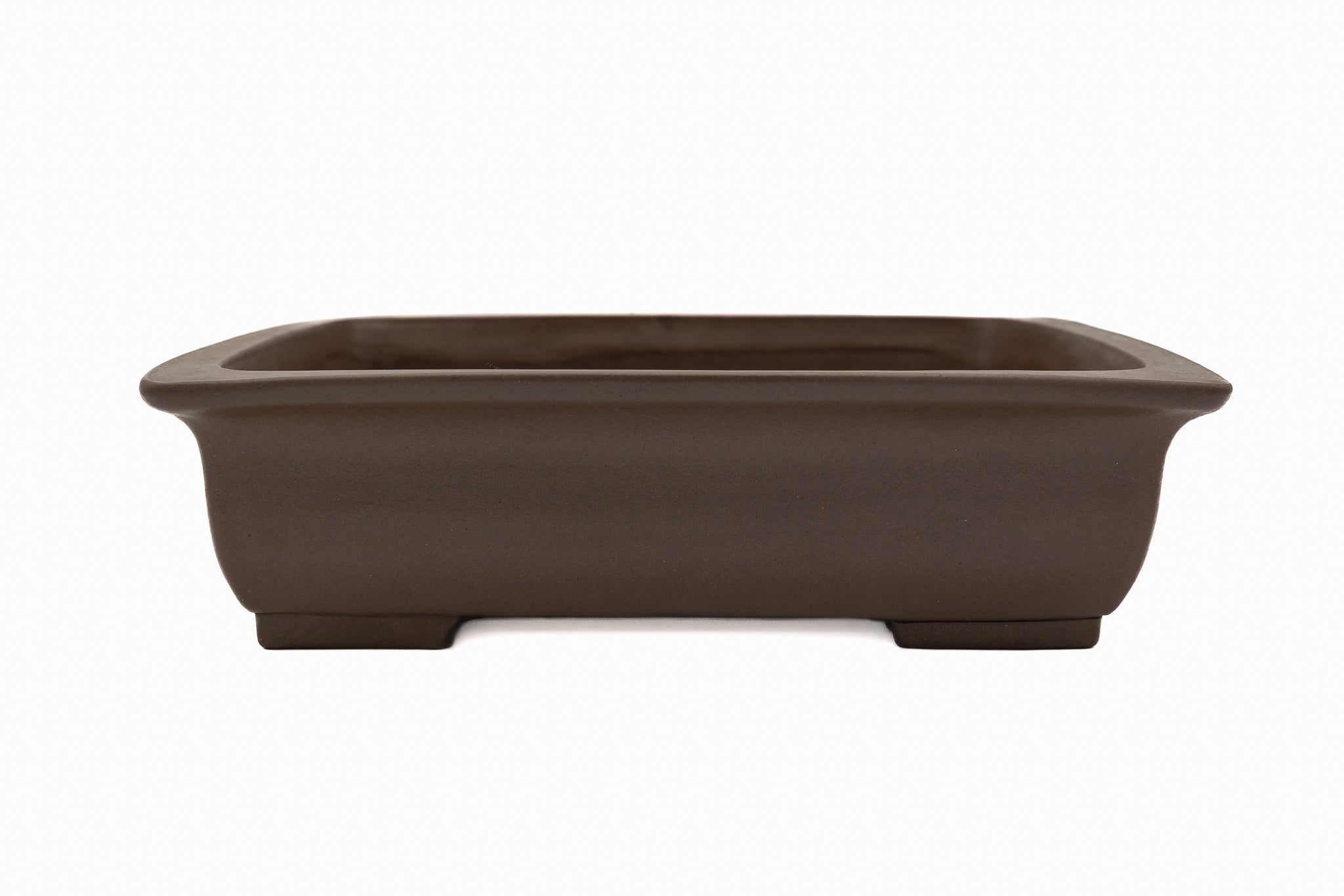 Large Rectangular Gyouzan Japanese Bonsai Pot – Bold Form, Inverted Flat Rim, 16x13x4.5 Chop