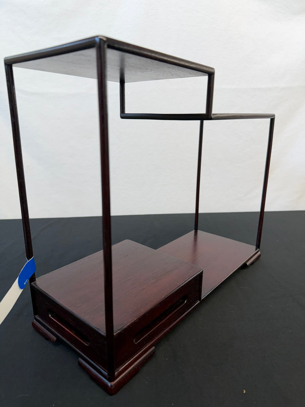 Japanese Rosewood Stepped Display Shelf, Artist Signed