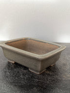 Shibakatsu Grey Crackle Rectangle – Celadon Tone, Chop Stamped