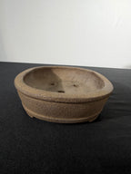 10x7x2 Inch Reiho Oval Bonsai Pot – Unglazed, Rolled Rim, Bracket Feet