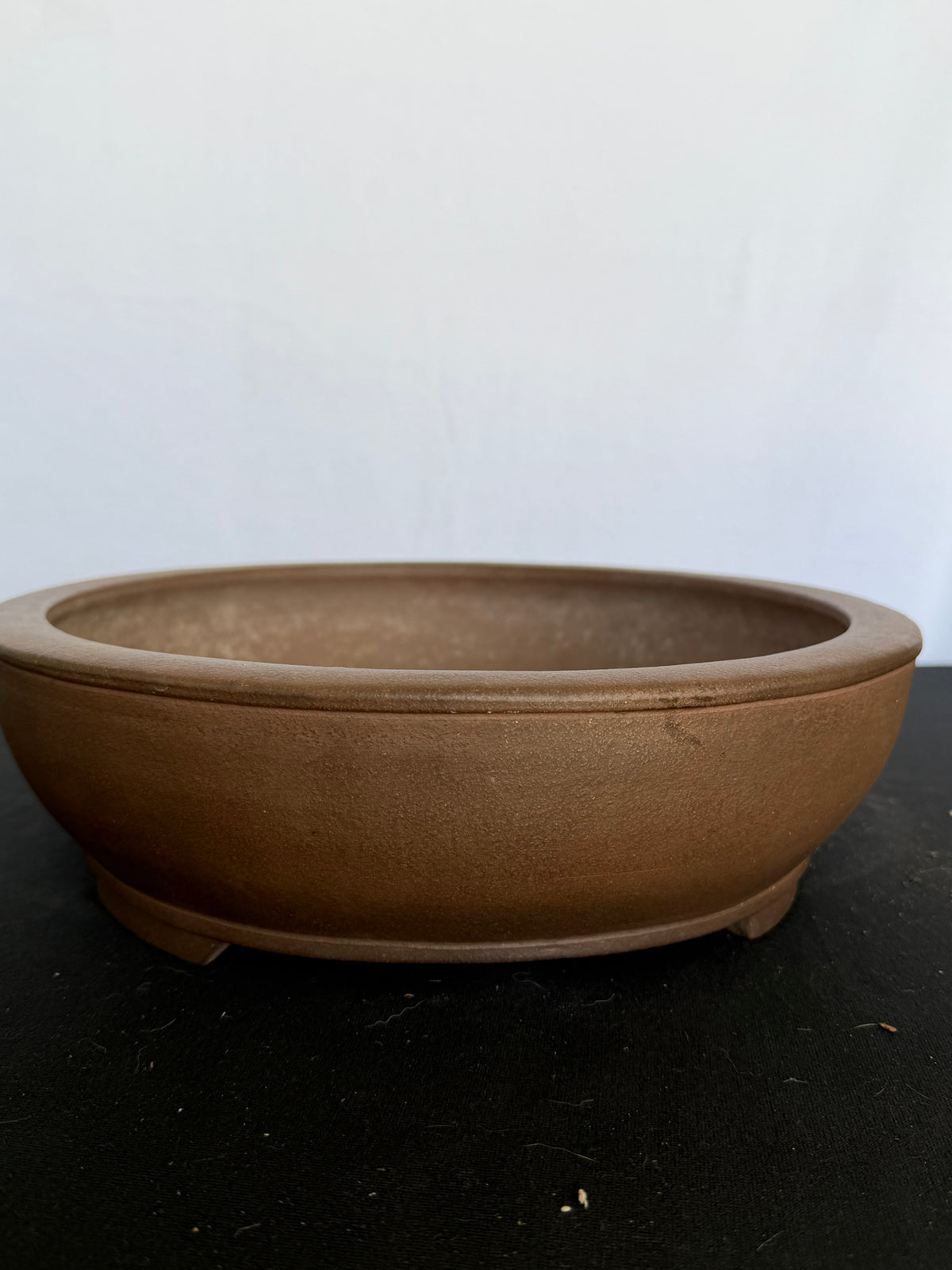 17x13x4 Inch Gyouzan Oval Bonsai Pot – Unglazed, Chop Marked