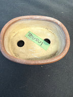 4x3x1.25 Inch Tousui Oval Bonsai Pot – Satin Brown Glaze, Iron Speckle
