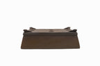 Large Rectangle Glazed Japanese Bonsai Pot by Gyouzan – Nail Signed, Cloud Feet, Inverted Flat Rim, Bottom Border