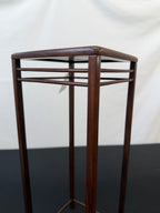 Tall Square Hardwood Stand with Double Rails, Seal Marked