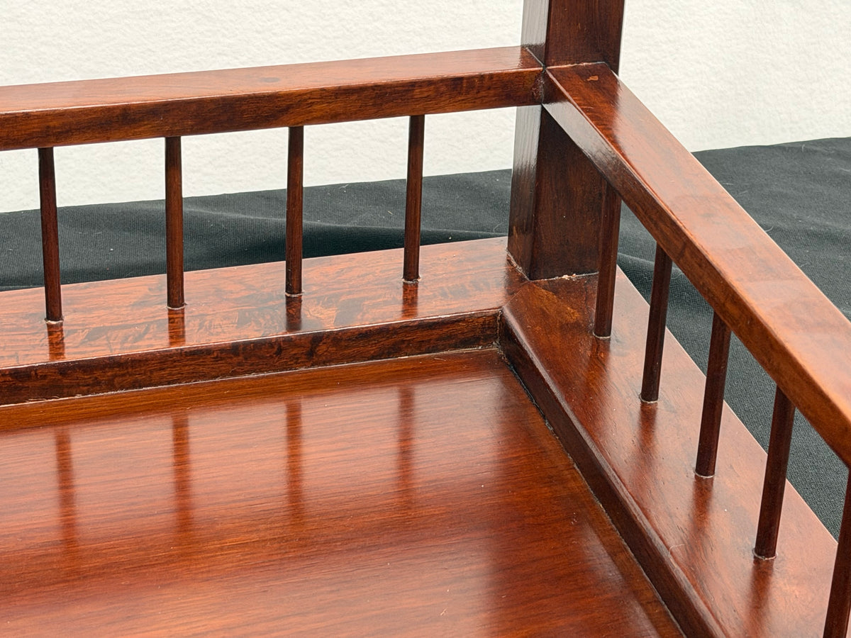 Japanese Rosewood Display Table, 26" x 17.75", Spindle Gallery, Fluted Legs
