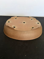 17x13x4 Inch Gyouzan Oval Bonsai Pot – Unglazed, Chop Marked